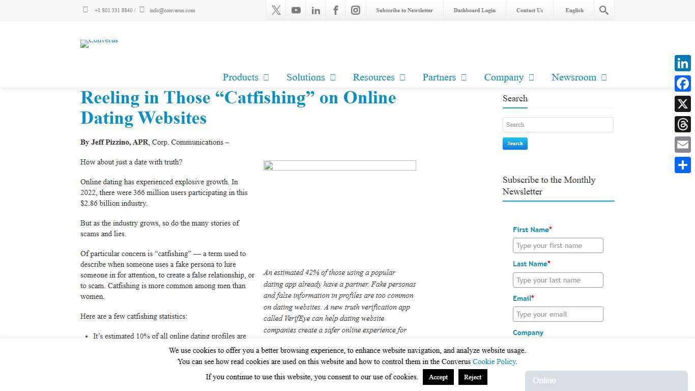 Reeling in Those “Catfishing” on Online Dating Websites